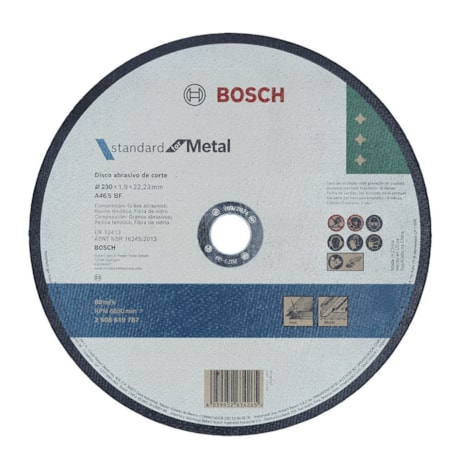 Disco de Corte Standard Inox 9" x 1.9mm x 7/8" 2608619787 BOSCH