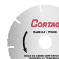 Disco de Corte Tugstênio 180mm x 22,2mm para Madeira 60649 CORTAG