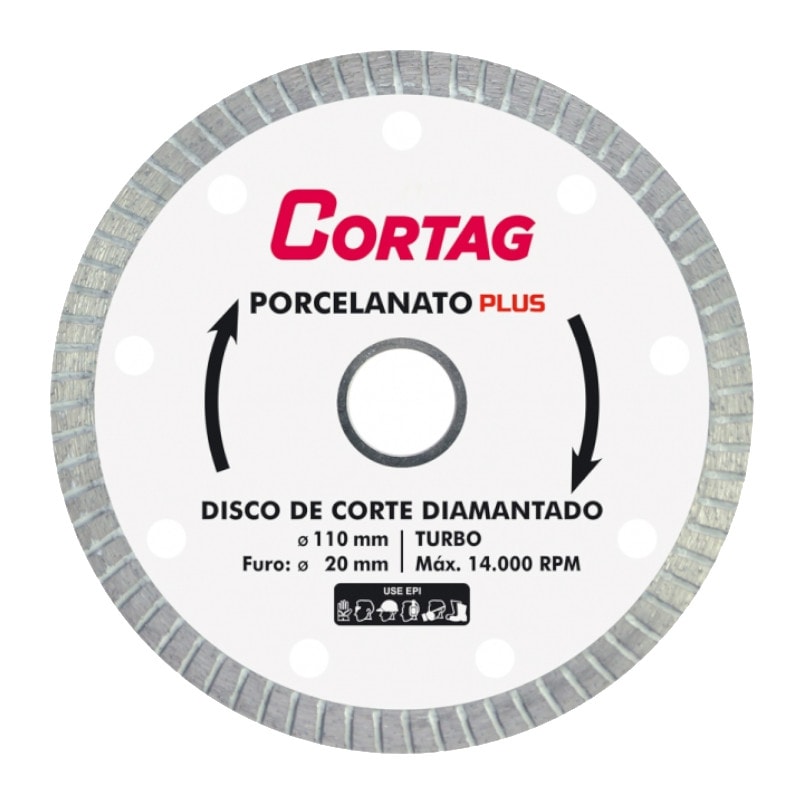 Disco de Corte Turbo Plus Diamantado para Porcelanato 110mm 61314