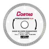 Disco de Corte Turbo Plus Diamantado para Porcelanato 110mm 61314 CORTAG