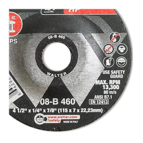 Disco de Desbaste 4.1/2'' X 1/4'' X 7/8'' HP 08B460 WALTER