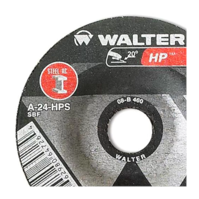 Disco de Desbaste 4.1/2'' X 1/4'' X 7/8'' HP 08B460 WALTER-e31a6b32-73eb-4d5f-af32-d04e68532f8a