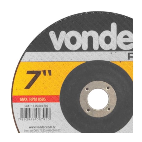 Disco de Desbaste 7'' 1/4'' 7/8'' 1206640700 VONDER-cedce613-b5f3-409b-af91-19b53f81d66c