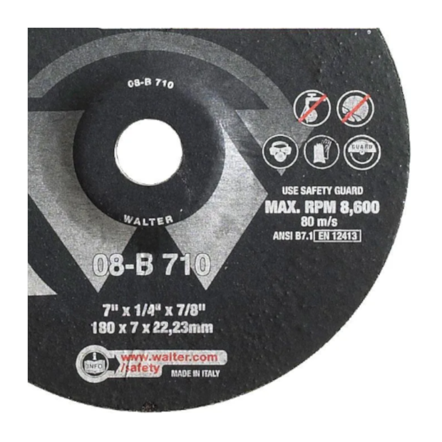 Disco de Desbaste 7'' X 1/4'' X 7/8'' HP 08B710 WALTER-19fa13b9-a561-4217-b2f1-cc56bf84c7dd