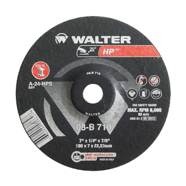 Disco de Desbaste 7'' X 1/4'' X 7/8'' HP 08B710 WALTER-d948bc2a-f8fb-4489-b0a8-f1dc07157019