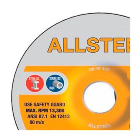 Disco de Desbaste Inox 4.1/2'' ALLSTEEL 08W450 WALTER ABRASIVOS-21cf19d2-2c50-4aa7-bc3e-2efc06a1b49c