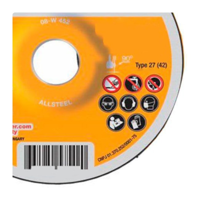 Disco de Desbaste Inox 4.1/2'' ALLSTEEL 08W450 WALTER ABRASIVOS-8cd5c129-79f4-410e-acc0-c1b6aca8a0fb
