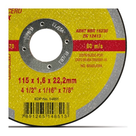 Disco de Desbaste para Ferro 4.1/2 DAD115-54X STARRETT-294b78ec-e091-4b64-8978-1651d6f0af8c