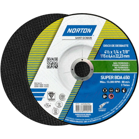 Disco de Desbaste para Metais e Ferro 4.1/2