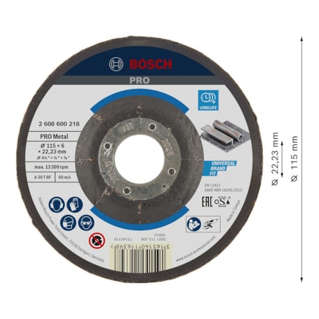 Disco de Desbaste PRO Metal 4.1/2