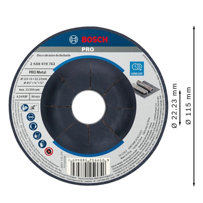 Disco de Desbaste Pro Metal 4.1/2