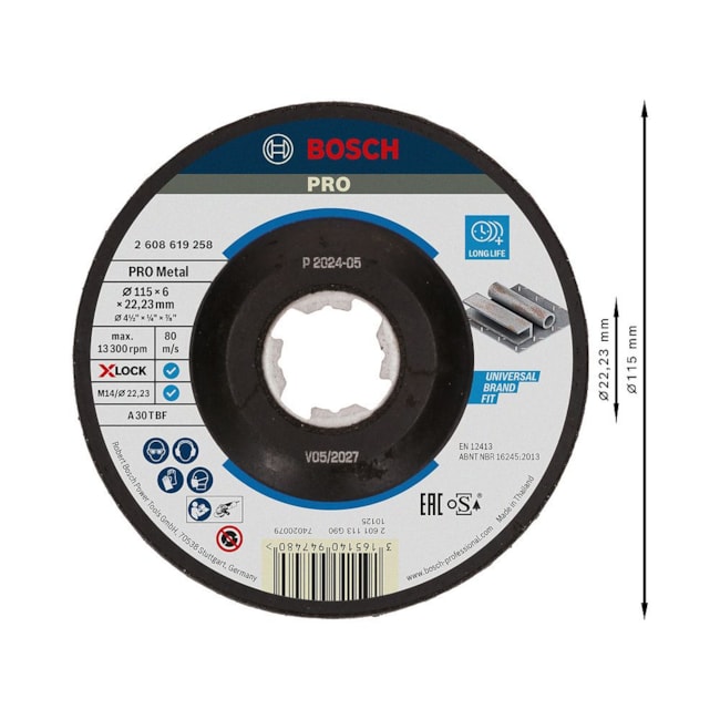 Disco de Desbaste PRO Metal X-Lock 4.1/2