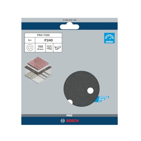 Disco de Lixa BOSCH PRO F355 para Concreto 6