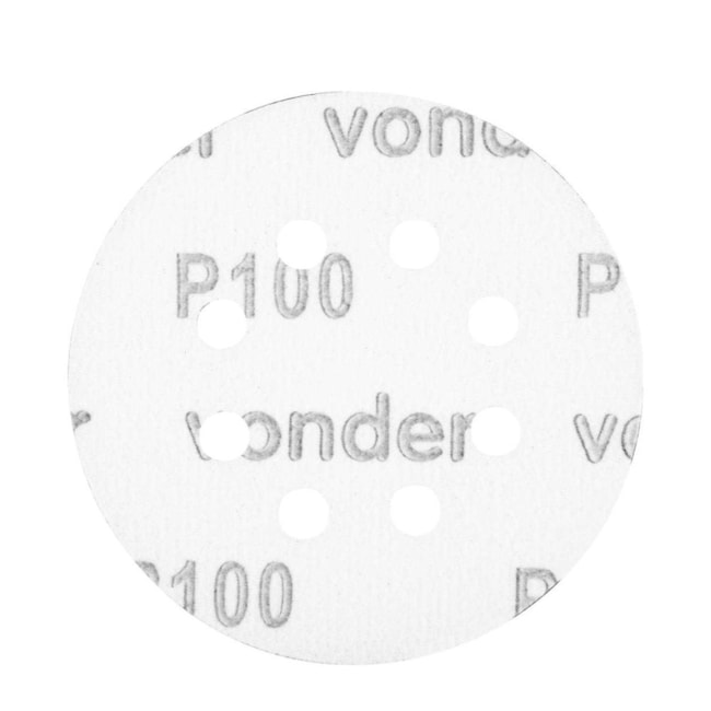 Disco de Lixa com Costado em Pluma 125mm Grão 100 8 Furos com 10 Peças 1258355100 VONDER-95c7b903-95b5-4aa0-8e33-2d8569d2b98a