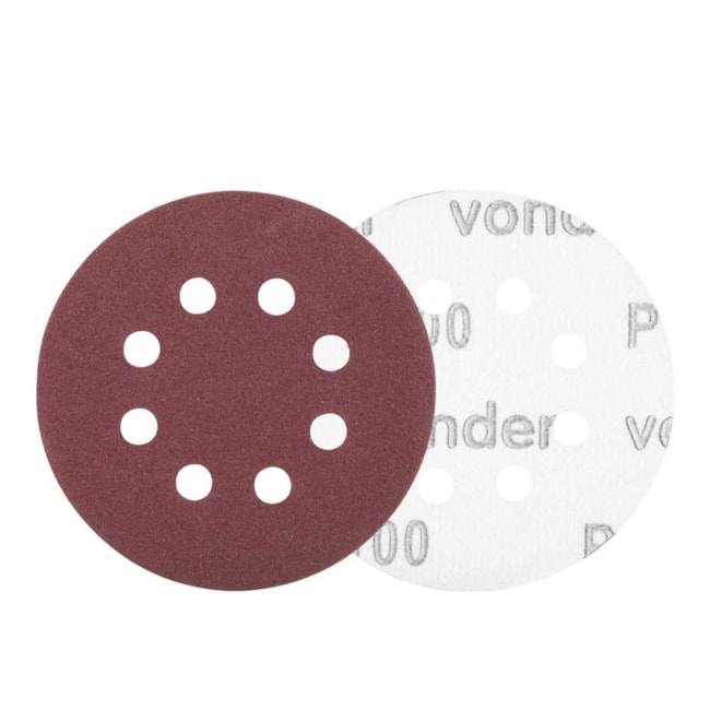 Disco de Lixa com Costado em Pluma 125mm Grão 100 8 Furos com 10 Peças 1258355100 VONDER-da8ddd14-87f9-4bbe-922d-f4d640781a5e