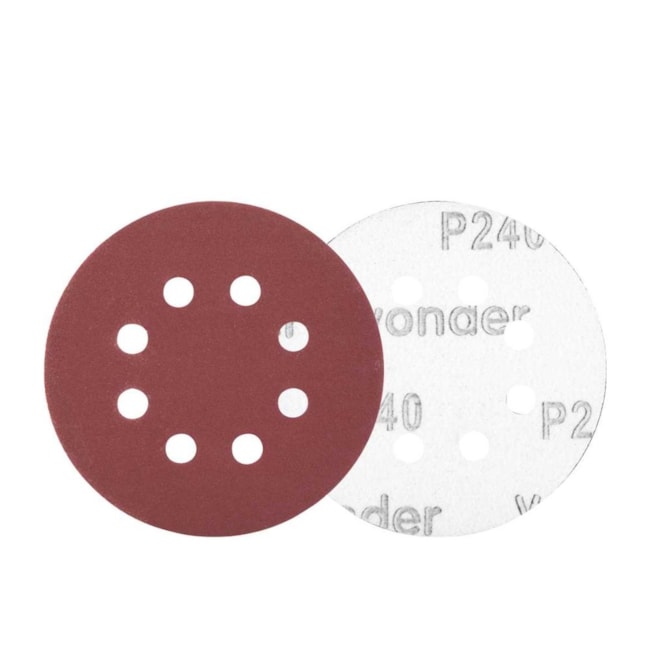 Disco de Lixa com Costado Pluma 125mm Grão 240 8 Furos com 10 Peças 12.58.355.240 VONDER-008474fd-c5cb-4d66-9bd8-26ae1ec3e592