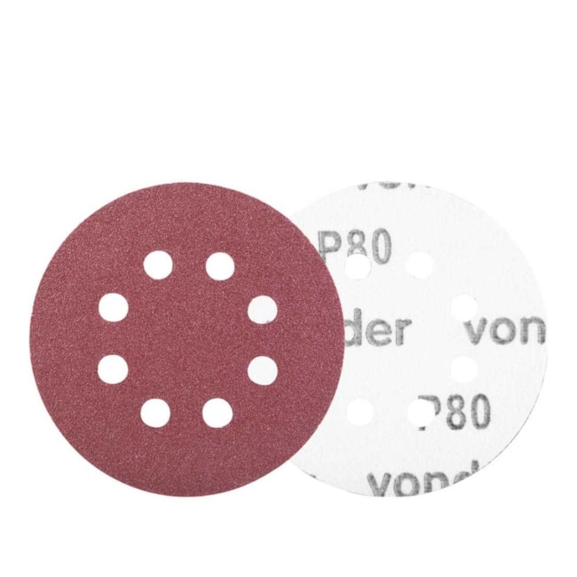 Disco de Lixa com Costado Pluma 125mm Grão 80 8 Furos com 10 Peças 12.58.355.080 VONDER-9952cf7c-4251-4117-91ef-04f9996000a5