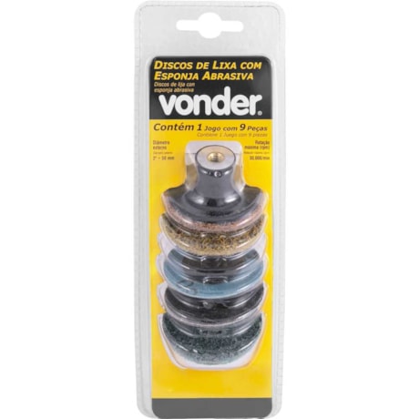 Disco de Lixa e Esponja 50mm com 9 Peças 1250009000 VONDER-68431585-8fa3-4c7b-9497-c153a8d4ee73