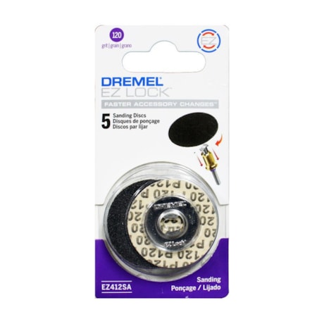 Disco de Lixa Grão 120 EZ-Lock para Micro Retífica 2615E412AC DREMEL-39ef79b2-5195-4a54-aeb0-145e0af64e2d