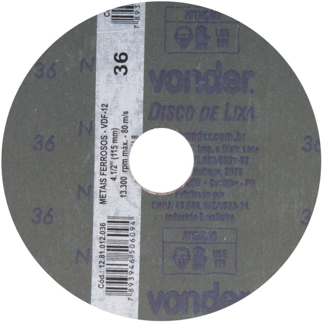 Disco de Lixa para Ferro 4.1/2