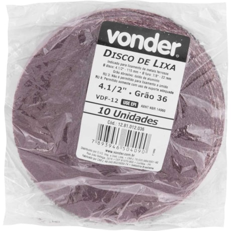Disco de Lixa para Ferro 4.1/2