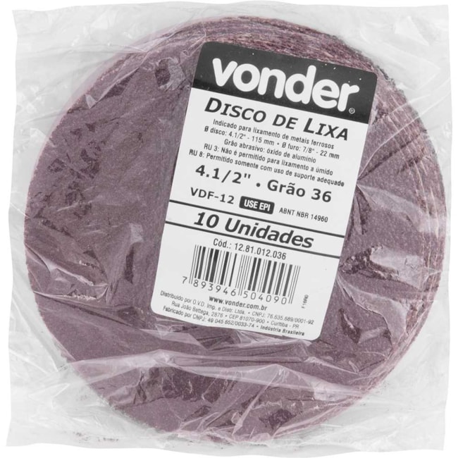 Disco de Lixa para Ferro 4.1/2