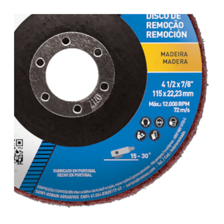 Disco de Lixa para Madeira 4.1/2