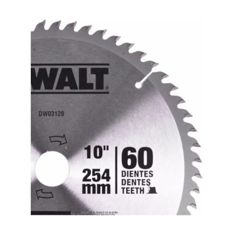 Disco de Serra Circular para Madeira 10'' X 60 Dentes DWA03120 DEWALT-50dcb33d-3878-4f28-be12-856980c6741d