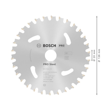 Disco de Serra Circular PRO Steel Cordles 5.3/8