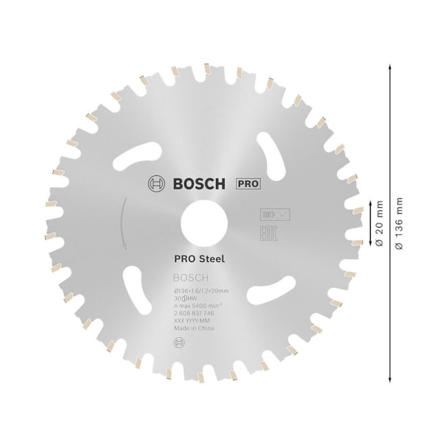 Disco de Serra Circular PRO Steel Cordles 5.3/8
