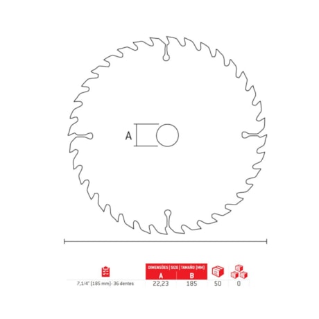 Disco de Serra Circular Widea para Madeira 7.1/4