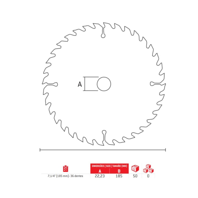 Disco de Serra Circular Widea para Madeira 7.1/4