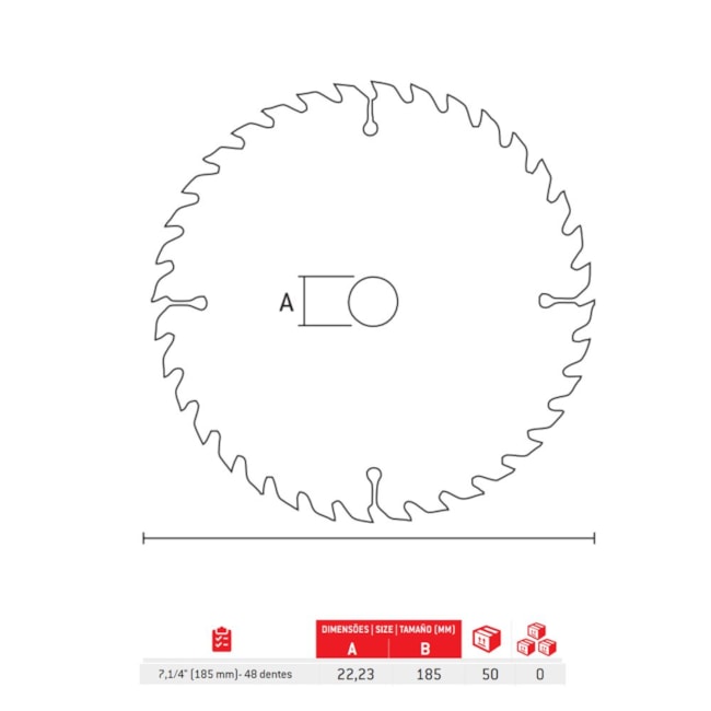 Disco de Serra Circular Widea para Madeira 7.1/4