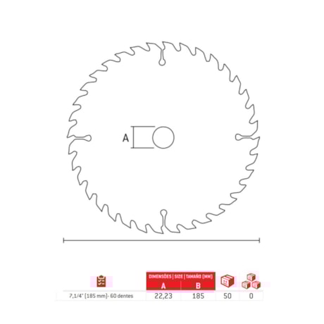 Disco de Serra Circular Widea para Madeira 7.1/4