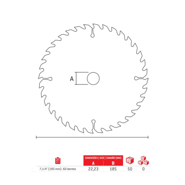 Disco de Serra Circular Widea para Madeira 7.1/4