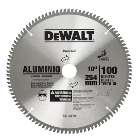 Disco de Serra Circular Widia 10'' X 100 Dentes DWA03220 DEWALT