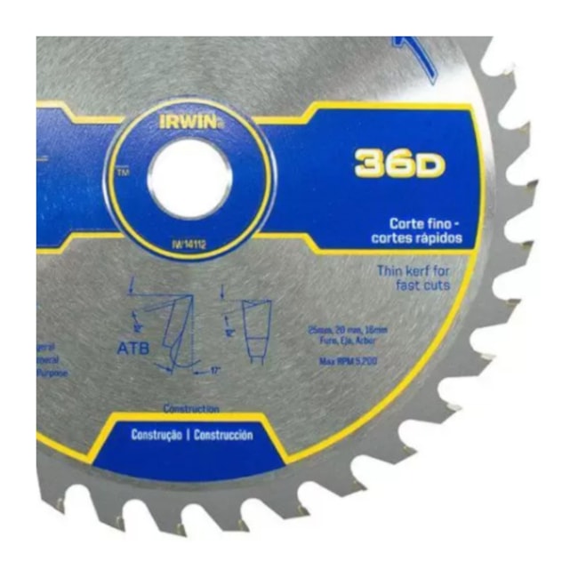 Disco de Serra Circular WIDIA 9.1/4'' 36 Dentes IW14112 IRWIN-31af766c-9ce7-4ae6-891f-d3702cfa1b1f