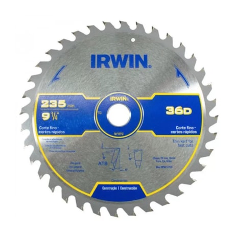 Disco de Serra Circular WIDIA 9.1/4'' 36 Dentes IW14112 IRWIN