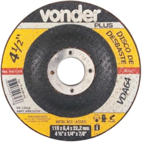 Disco Desbaste 4.1/2'' 1/4'' 7/8'' 1206640450 VONDER