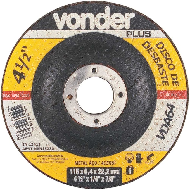 Disco Desbaste 4.1/2'' 1/4'' 7/8'' 1206640450 VONDER-79bbbe09-2932-4cfa-b7ff-1f5da6e540e7