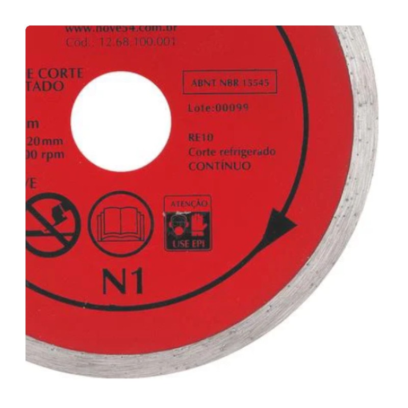 Disco Diamantado 105x20.0mm N1 1268100001 NOVE54 - Anhanguera