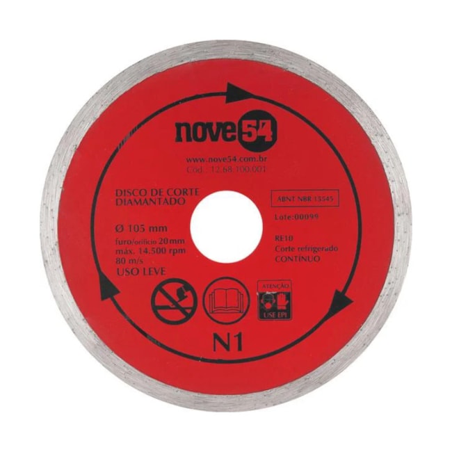 Disco Diamantado 105x20.0mm N1 1268100001 NOVE54-8f8d9f26-e954-4d6c-a902-a017356d5e44