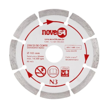 Disco Diamantado 105x20.0mm N3 1268100003 NOVE54-a2e715d1-0504-4ce0-b8d7-333dc3b36a2d