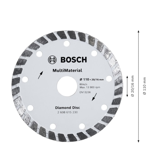 Disco Diamantado 110mm x 20.0mm 10mm Turbo 2608615230 BOSCH-90878876-a389-49d9-a145-851a7baf0a0e