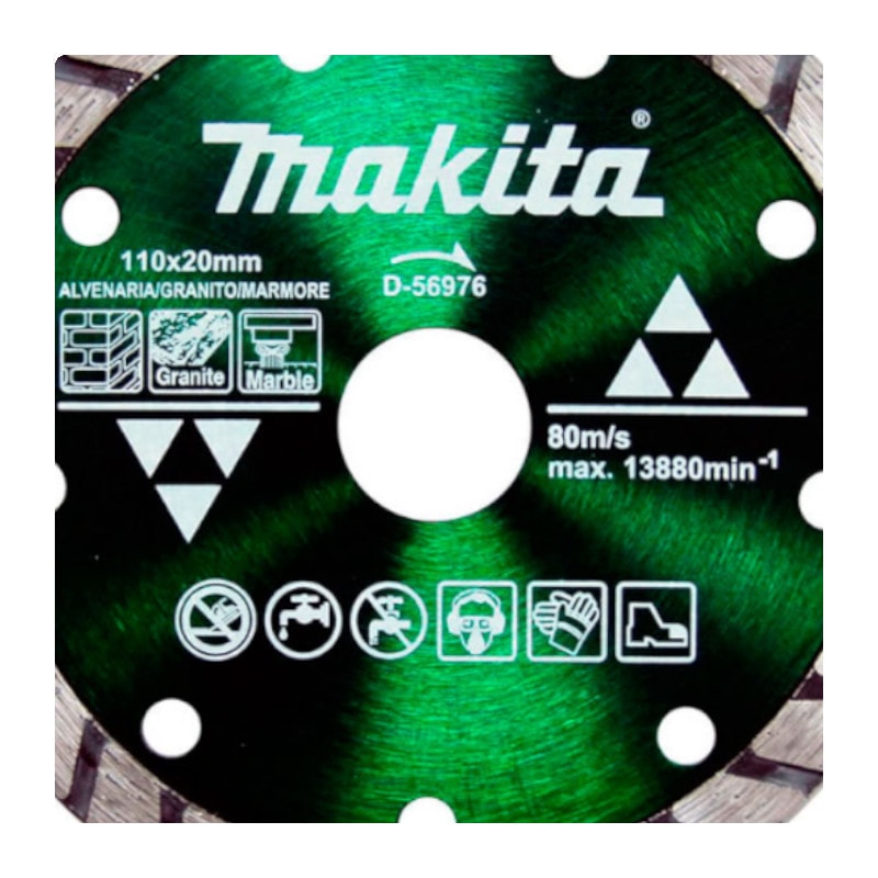 Disco Diamantado 110x20.0mm 8mm Turbo D-56976 MAKITA - Anhanguera