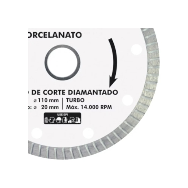 Disco Diamantado 110x20mm 8mm Turbo 60683 CORTAG-a295bbc9-bf22-4c08-b333-28a47a559e9e