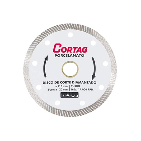 Disco Diamantado 110x20mm 8mm Turbo 60683 CORTAG