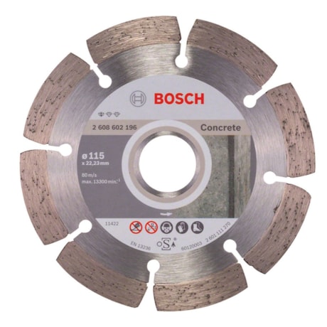 Disco Diamantado 115mm x 22,2mm 10mm Segmentado Standard for Concrete 2608602196 BOSCH