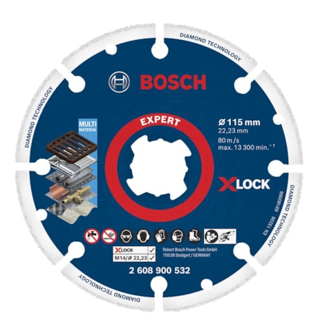 Disco Diamantado 115mmx22.3mm Corte e Desbaste Metal X-Lock 2608900532 BOSCH-b68c943c-8b8c-4041-bb01-336010012638