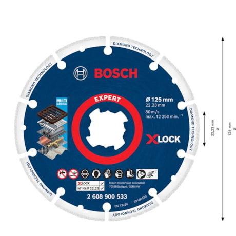 Disco Diamantado 125mmx22.3mm para Metal Expert X-Lock 2608900533 BOSCH-1ab1f390-0c19-47a0-95c9-c1a6d9012c0c